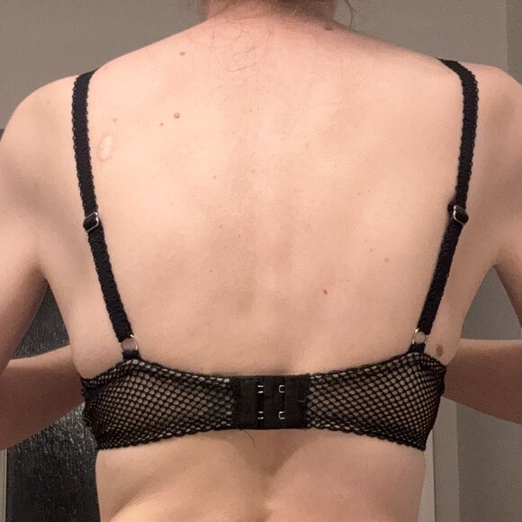 Victoria's Secret Black Semi Sheer Embroidered Bra 34G - Picture 3 of 5